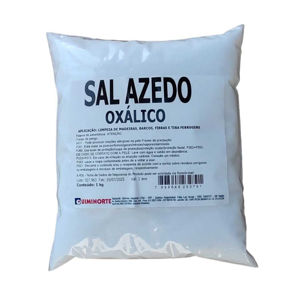 Sal Azedo (Oxálico 99%) Pacote 1 kg - Quiminorte Sal Azedo (Oxálico 99%) Pacote 1 kg - Quiminorte