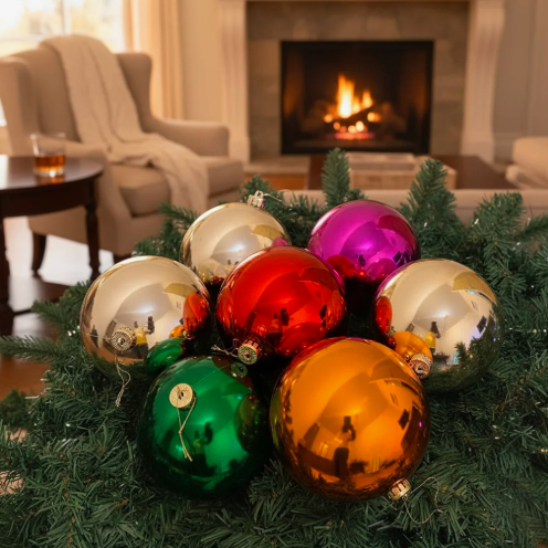 Bola Grande 15cm Enfeite Para Árvore De Natal Casa Luxo