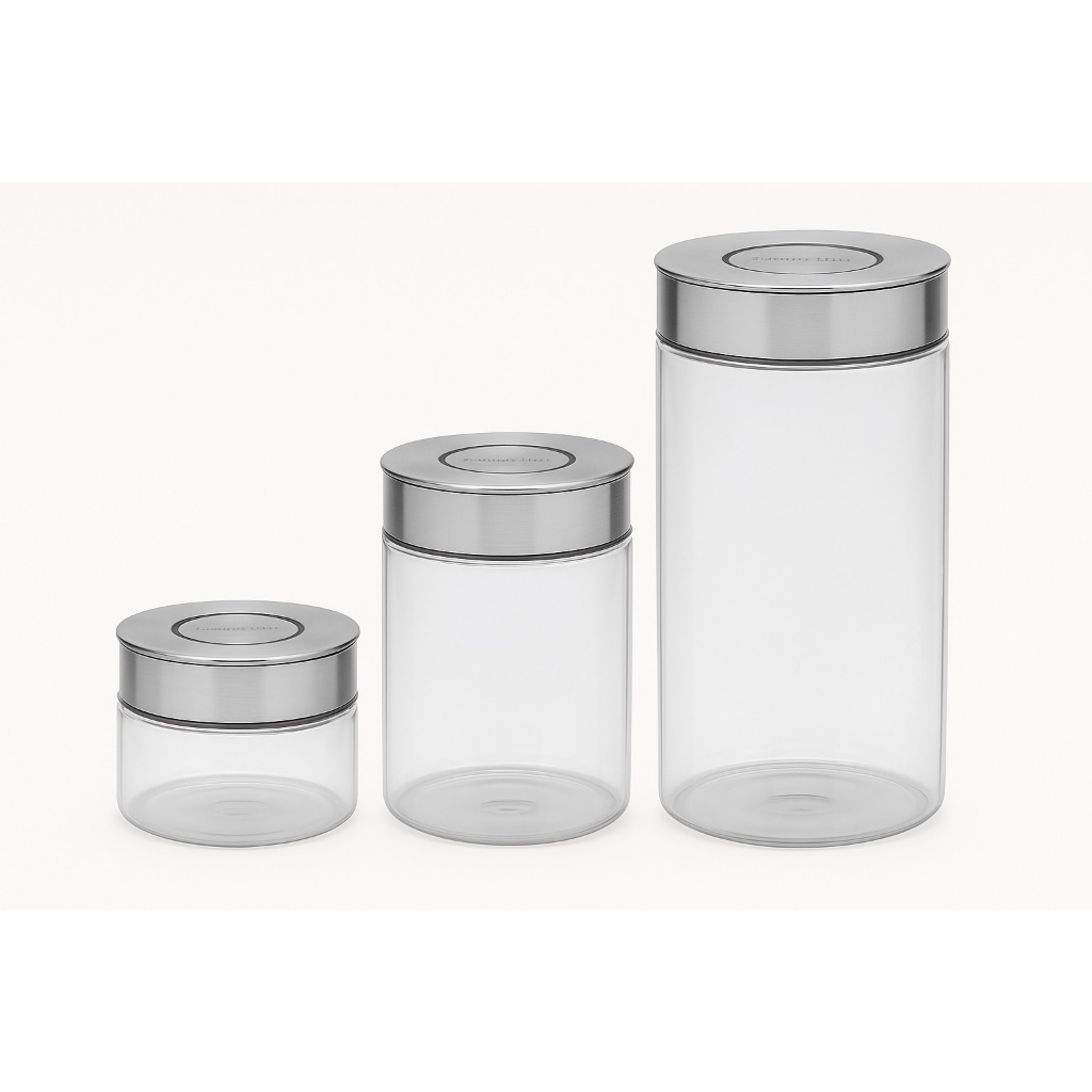 Pote de Vidro Tramontina Purezza com Tampa de Aço Inox em Oferta na Shopee