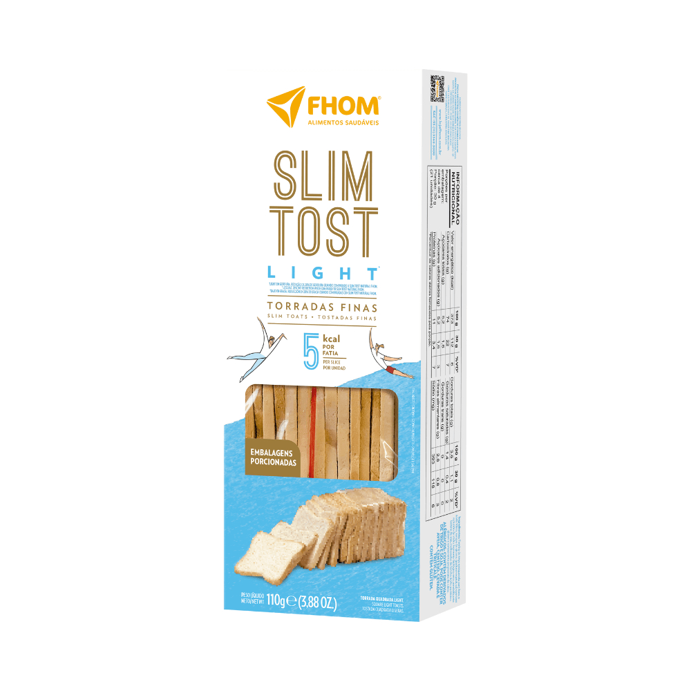 Torrada Slim Tost Light 110g Vegano FHOM em Oferta na Shopee