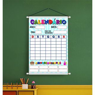 BANNER PEDAGÓGICO ESCOLAR ARTE PRONTA - CALENDÁRIO ANIVERSÁRIANTES em Oferta na Shopee