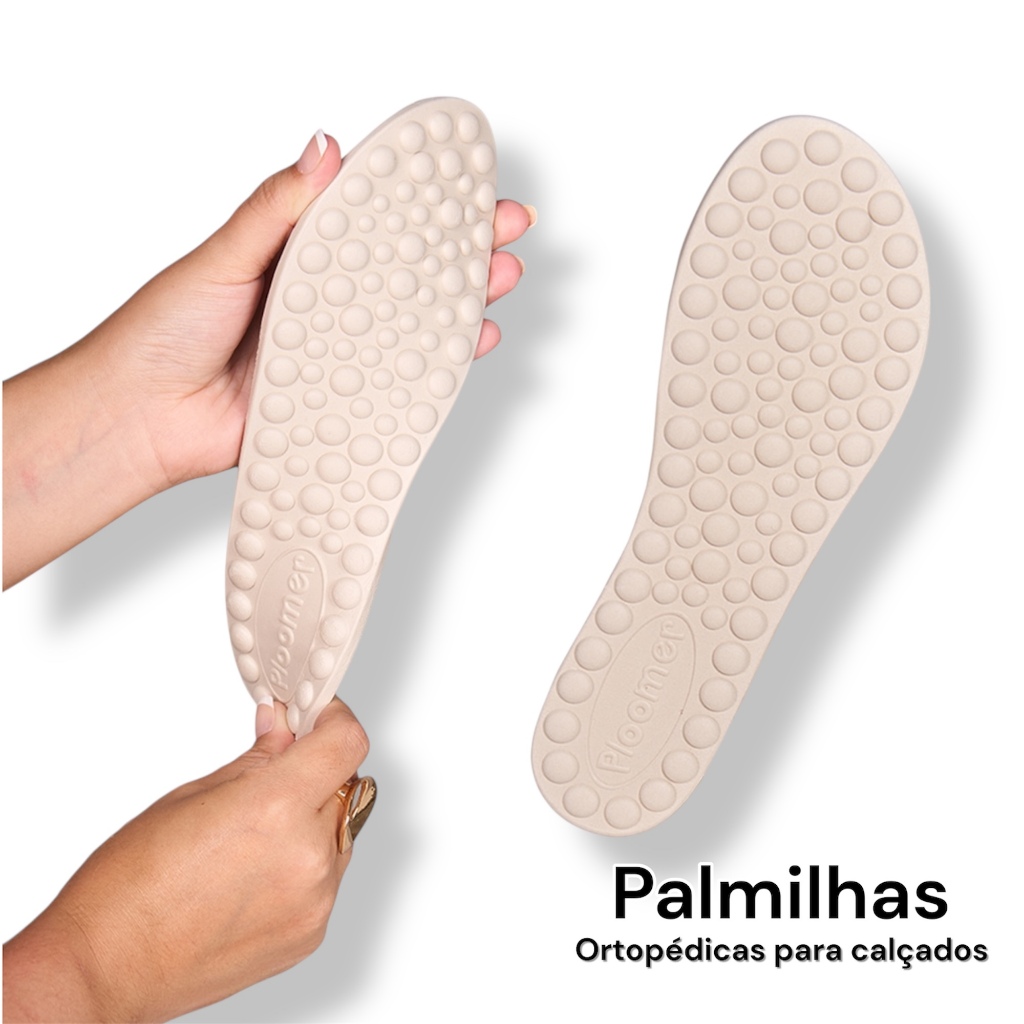 Palmilha Ortopédica Anatômica com Textura Massageadora Conforto Absorção de Impacto para o Dia a Dia