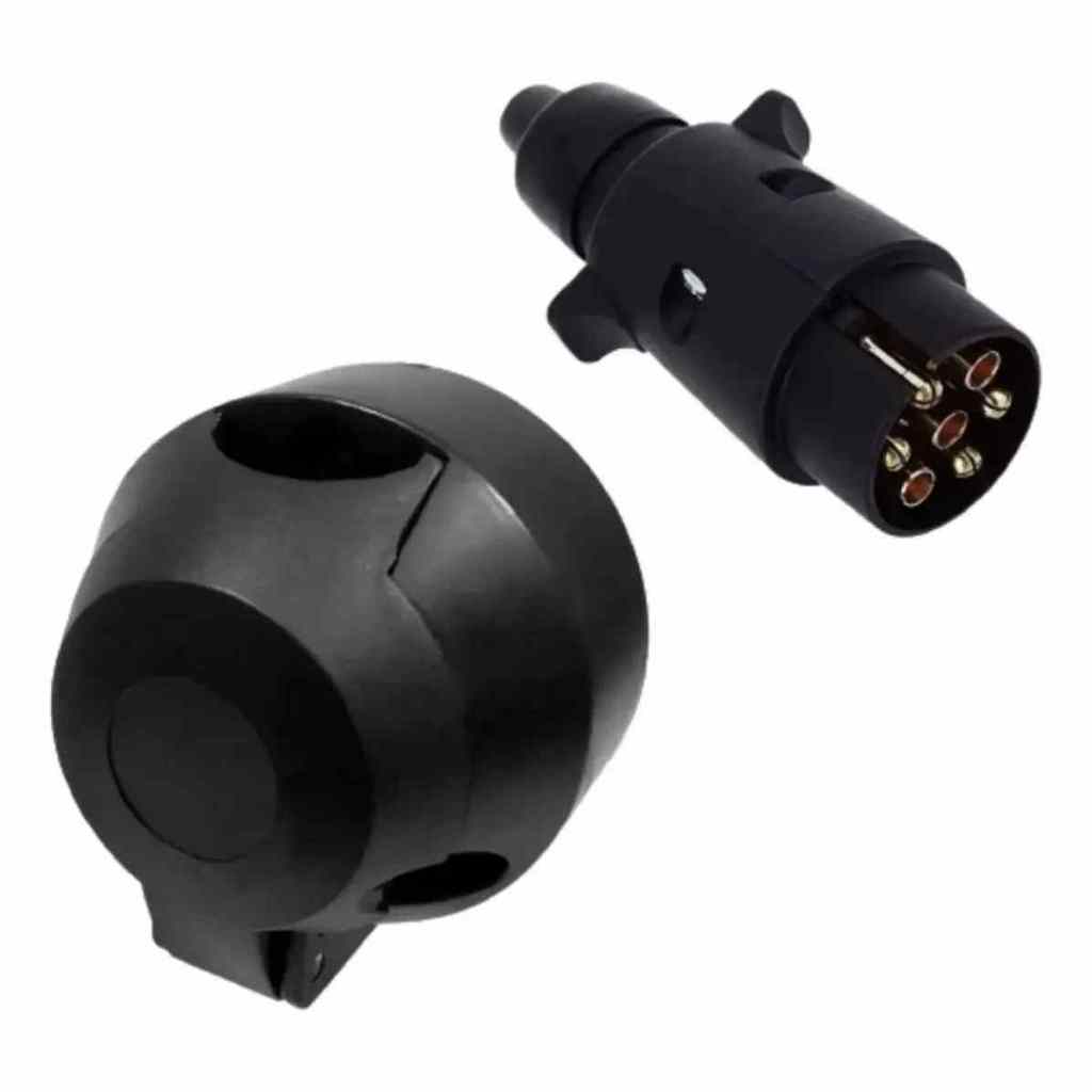 Tomada Macho Femea Engate Reboque 6 Pinos Plug Carreta Carro carretinha