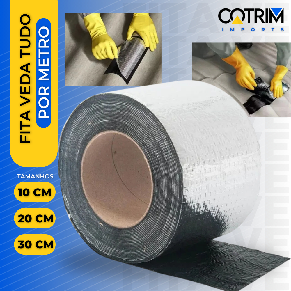 Fita Reparo Aluminio Vedação Vazamentos Telha Veda Tudo Trincas Laje Telhado Telhas 10cm 20cm 30cm em Oferta na Shopee