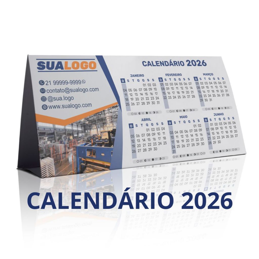 Calendário de Mesa Personalizado 2026 20/30/50/100un