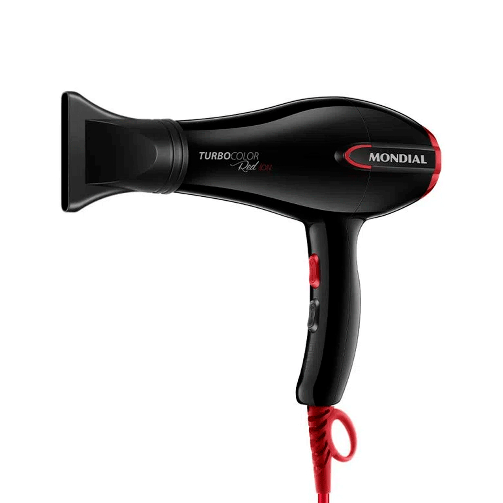 Secador de Cabelos Mondial Turbo SC-41, Preto/Vermelho, 1.900W 127V