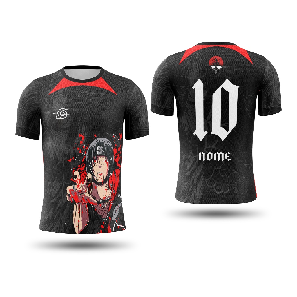 *PERSONALIZE*Camisa Camiseta Itachi Uchiha Preto Vermelho Anime Personalizada Unisex Adulto Infantil em Oferta na Shopee
