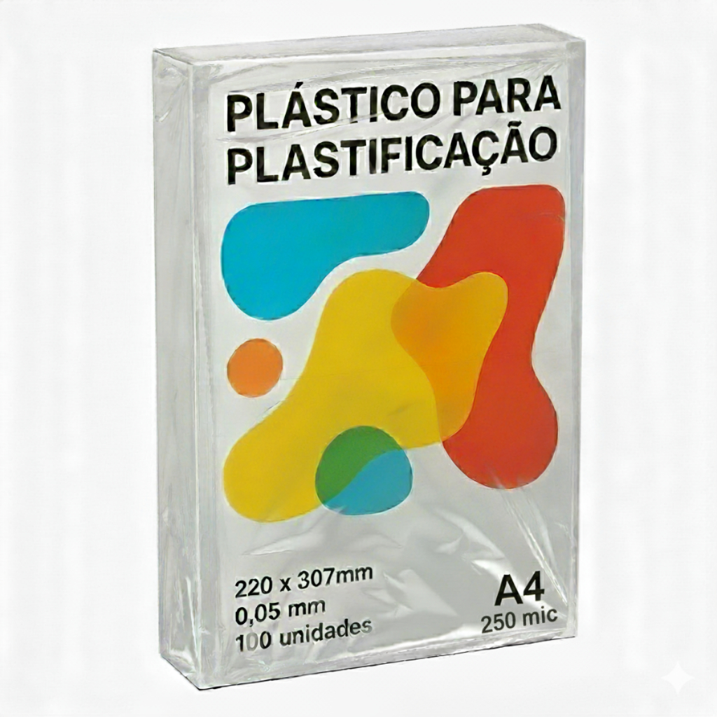 Plástico Polaseal A4 250 Mic 220x307mm – 100 Folhas Duplas Brilho para Plastificação de Documento