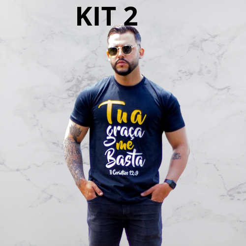 Kit 2 Camisetas Estampada Gospel Cristã Evangélica Unissex Frase Versículo Blusa Versículo Da Biblia