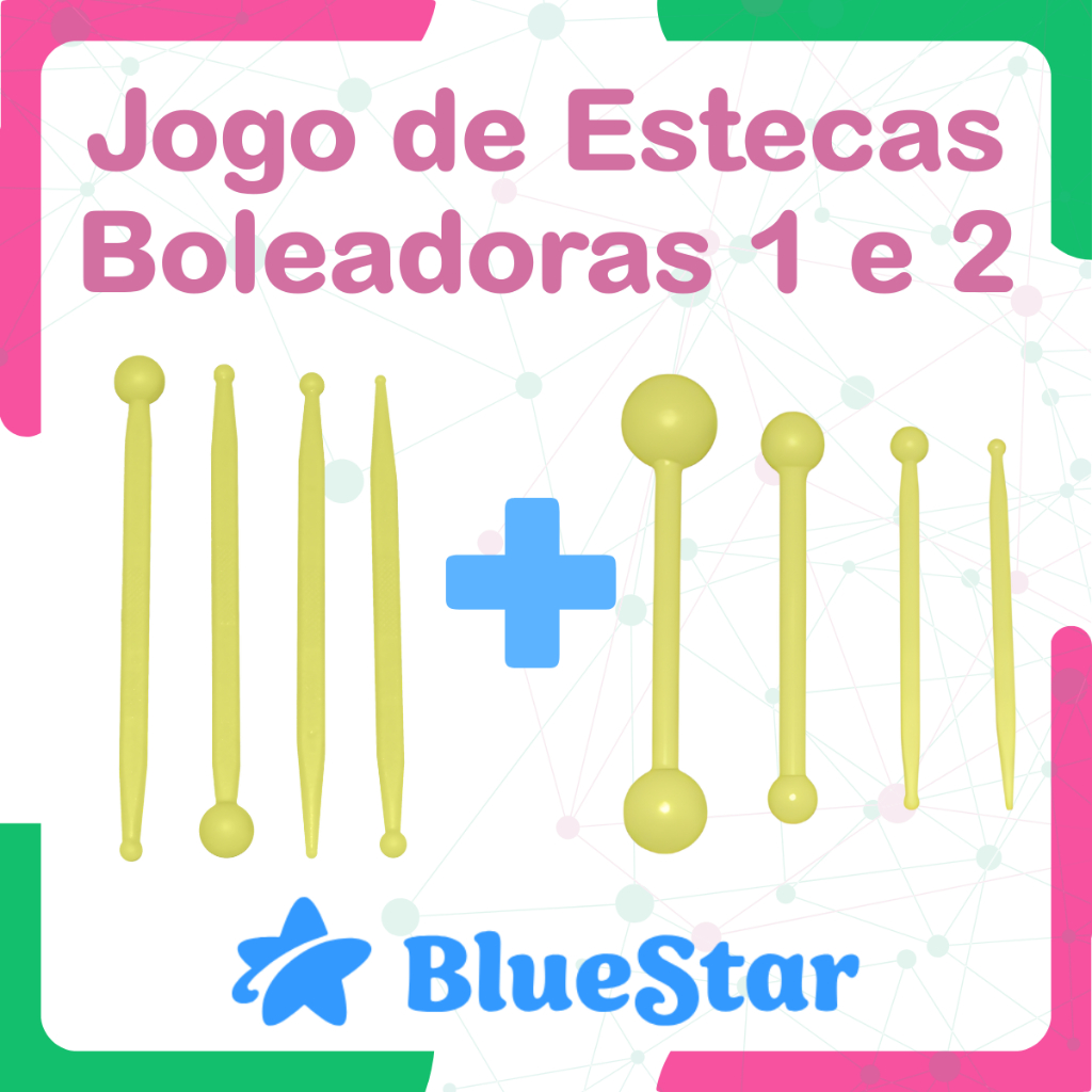 Jogo de Estecas Boleadoras BlueStar Massa de Biscuit Pasta americana Modelagem Ferramenta