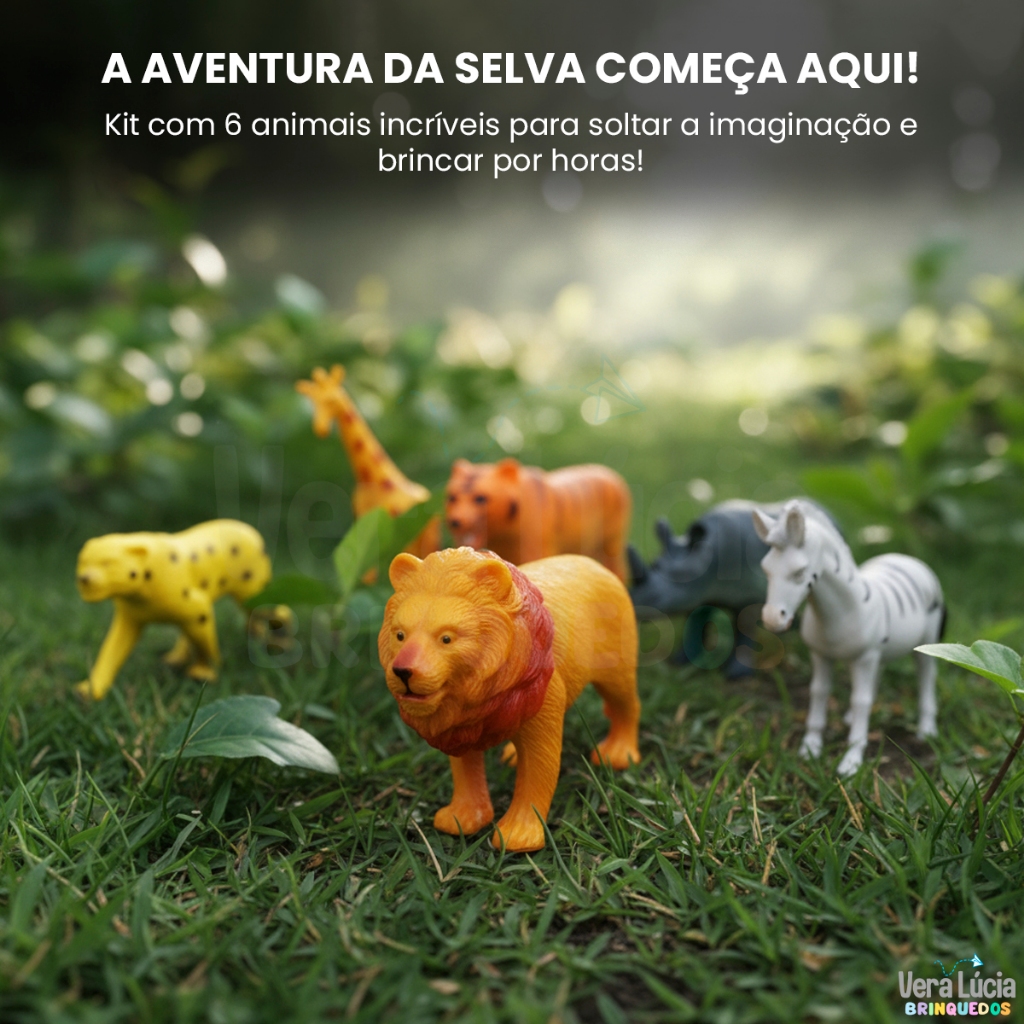 Brinquedos para Crianças de 3 anos Kit Animais Selva Infantil Dia das Crianças Presente Achadinhos