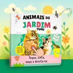Livro Infantil Bebê Toque, Sinta E Escute Animais Do Jardim Livro Sensorial Texturas Sons Premium