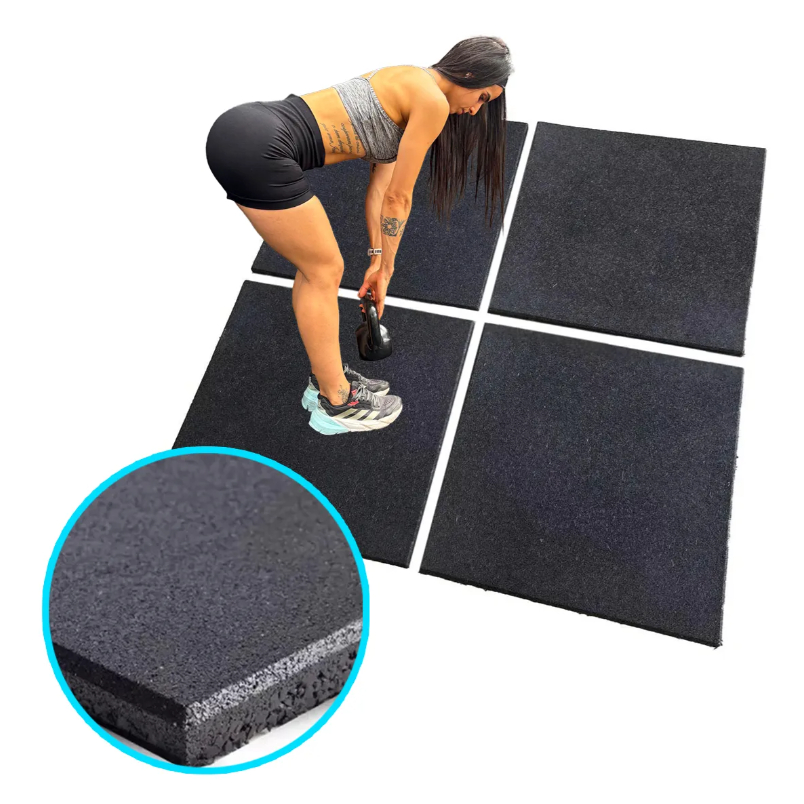 12 Pisos Emborrachado Academia Crossfit 3 Metros 50x50cm 11mm