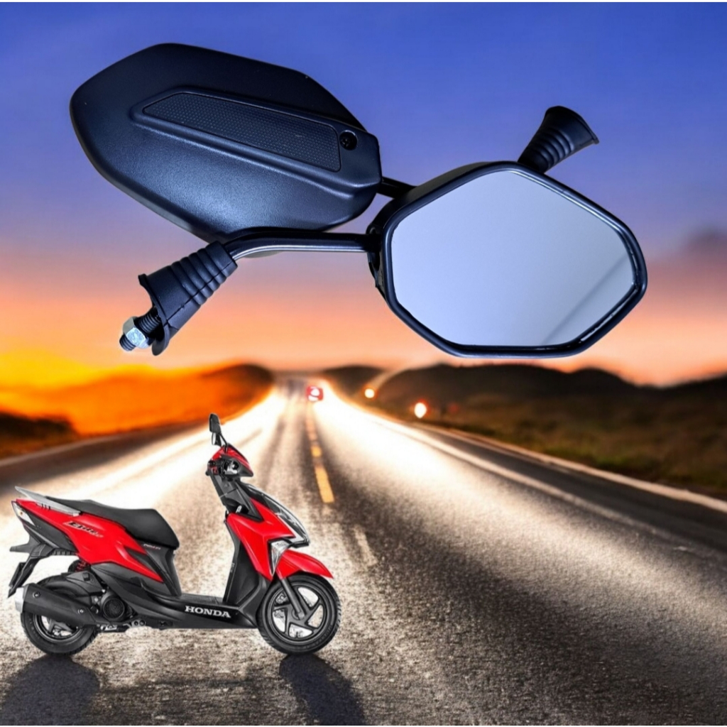 Retrovisor Par Honda Elite 125 Preto Reposição Modelo Original Moto