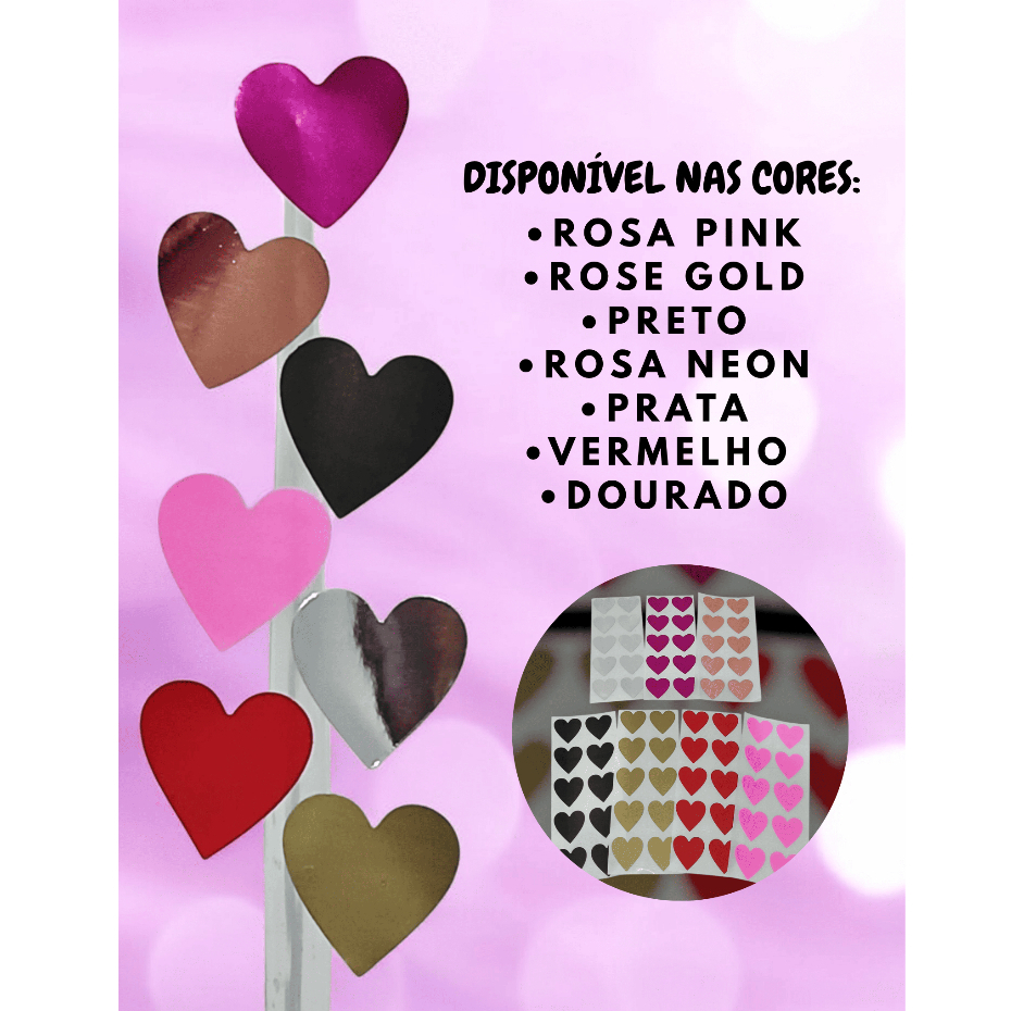 Etiquetas Mini Corações Adesivas 1,2x1,2cm para Embalagem em Oferta na Shopee