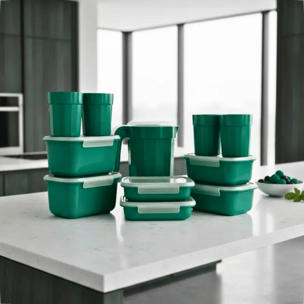Kit Cozinha 11 Peças Potes Plásticos Completo + Jarra e Copos Organizadores