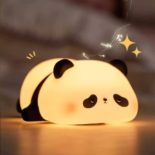 Luminária de Silicone Nocturna Sensor De Toque Panda Fofa Recarregável USB Candeeiro Deco…