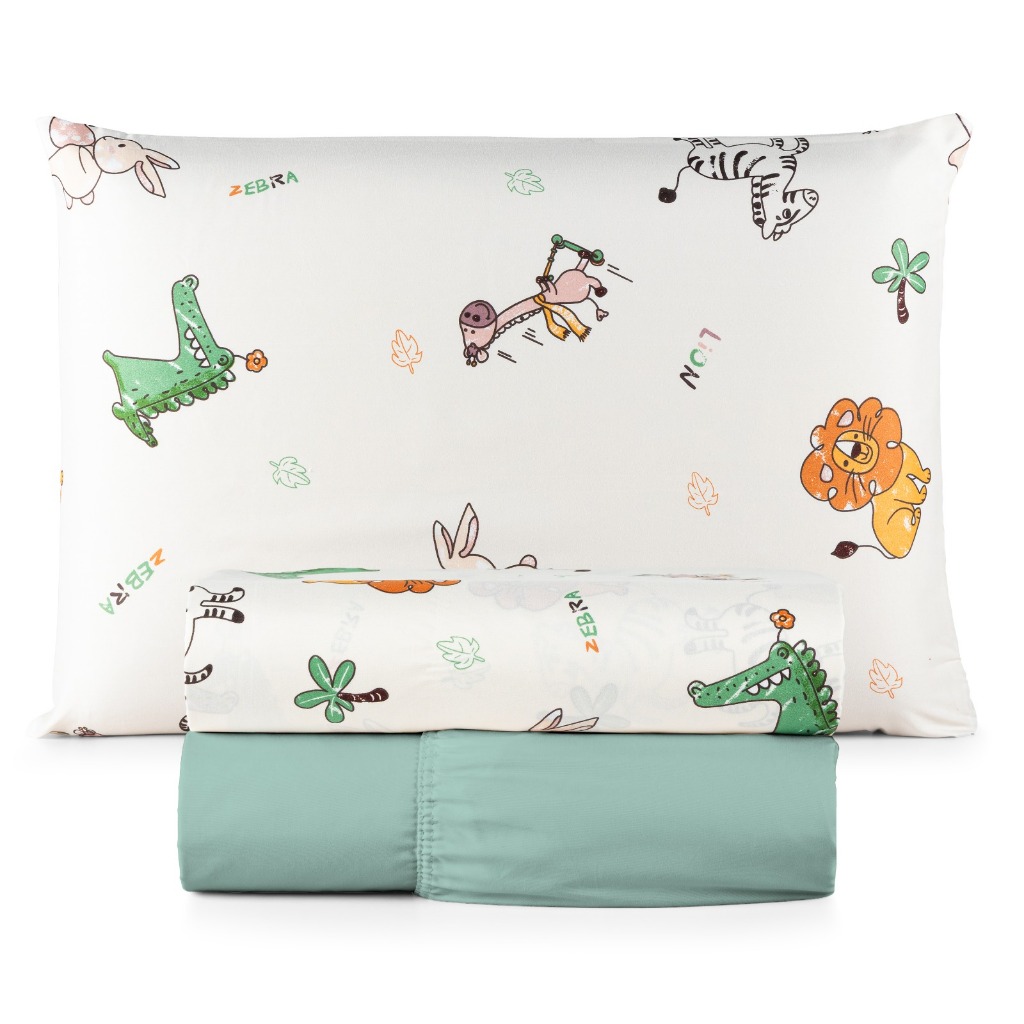 Jogo de Lençol Solteiro 03 Peças Cama Box 200 Fios Estampado Toque Aveludado