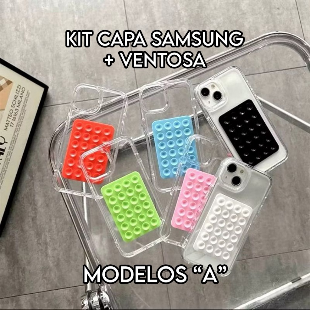 KIT Capa Space Transparente Com Ventosa De Samsung Linha A em Oferta na Shopee