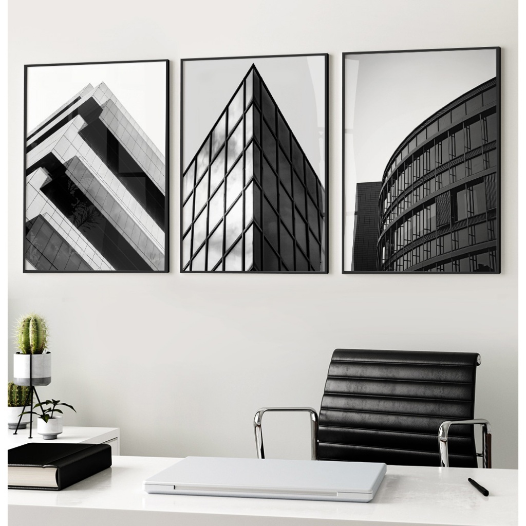 Quadro Preto E Branco Com Moldura Quadro Decorativo Sala Grande Quadro Quarto Fotos Prédios Trio
