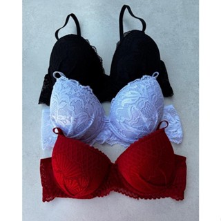 Kit Ana c/ 3 Sutiãs Sutians Sutiens Soutians/ Rendado Com Regulagem e Bojo em Oferta na Shopee