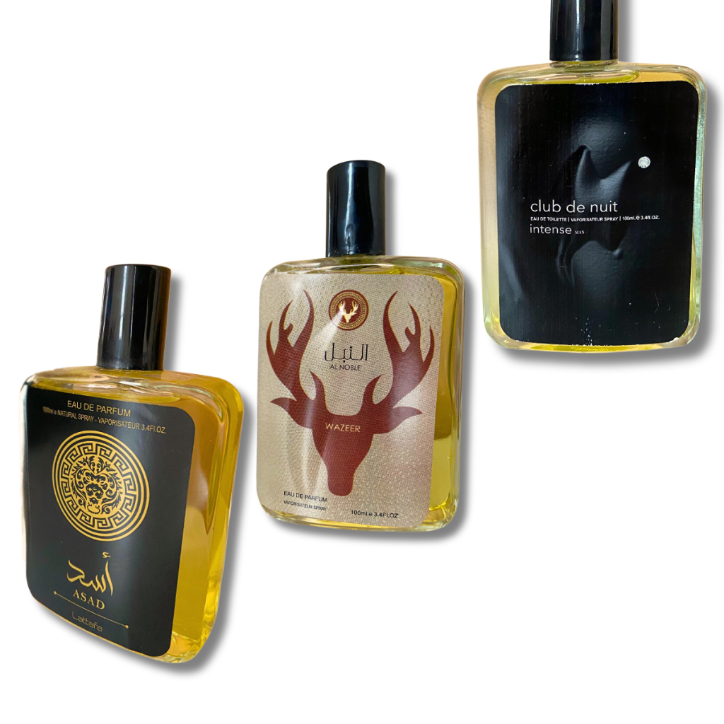 Kit 3 Perfumes Árabes Masculinos 100ml Fragrâncias Inspiradas em Al Nobre, Asad e Club de Nuit, Aromas Intensos SIMILAR