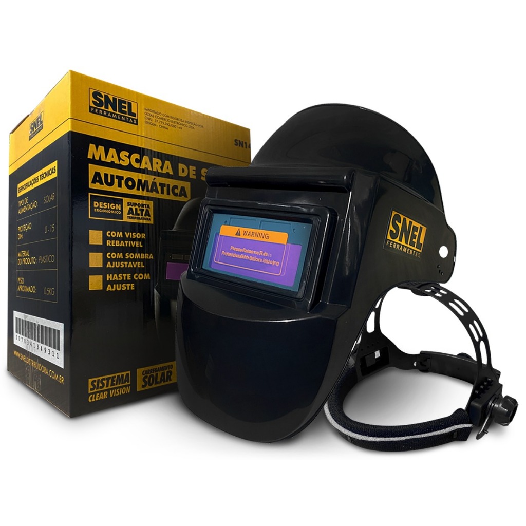 Máscara De Solda Com Escurecimento Automático Capacete Profissional Anti-Reflexo Anti-Ultravioleta