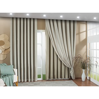 Cortina Linho E Forro Blackout 100% 3 metros de Largura Trilho Suisso em Oferta na Shopee