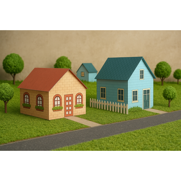 Casinhas para Maquete de Papel 120g 7cm 5 unidades