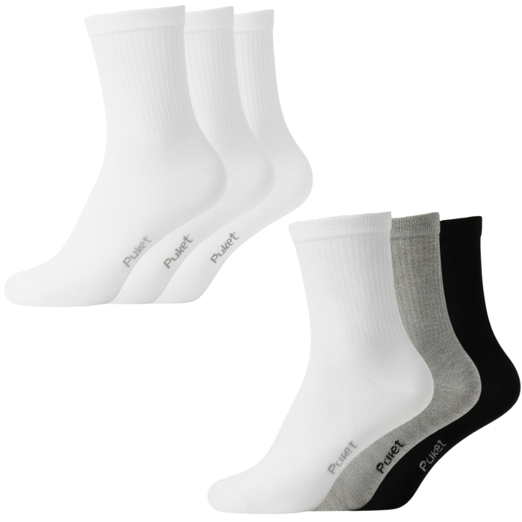 Kit 6 Pares Meia Unissex Infantil Cano Médio Maciez Dia a Dia Punho Elastico Puket em Oferta na Shopee