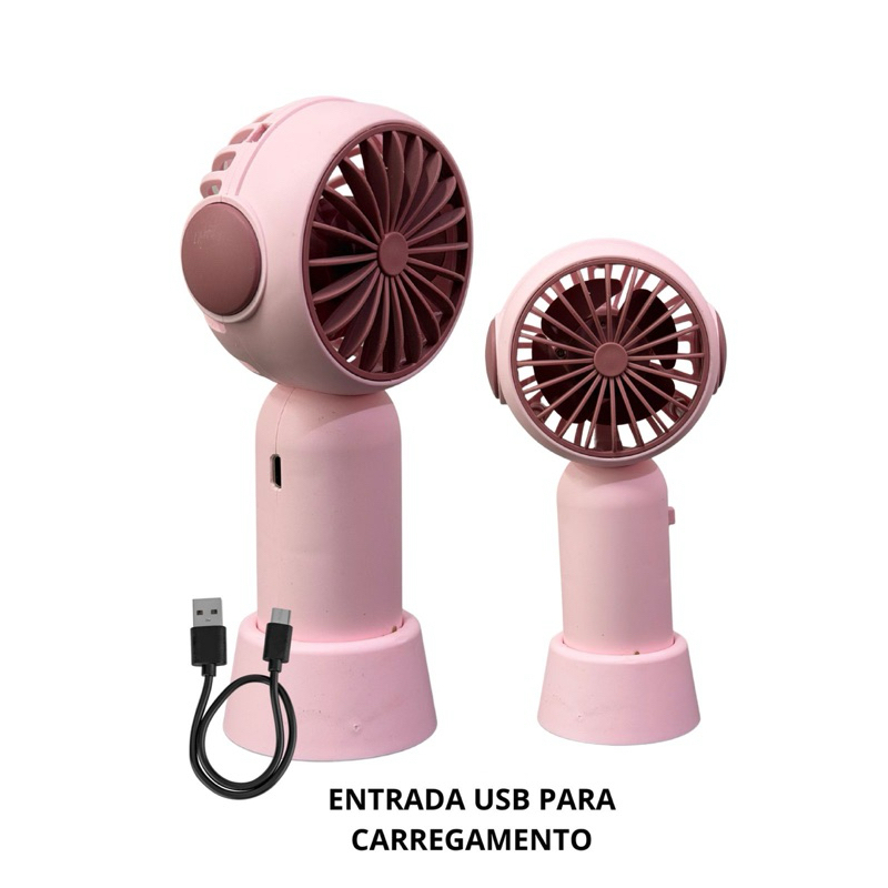 Mini Ventilador Portátil Recarregável USB | Ideal para Maquiagem | Silencioso, Potente e Compacto