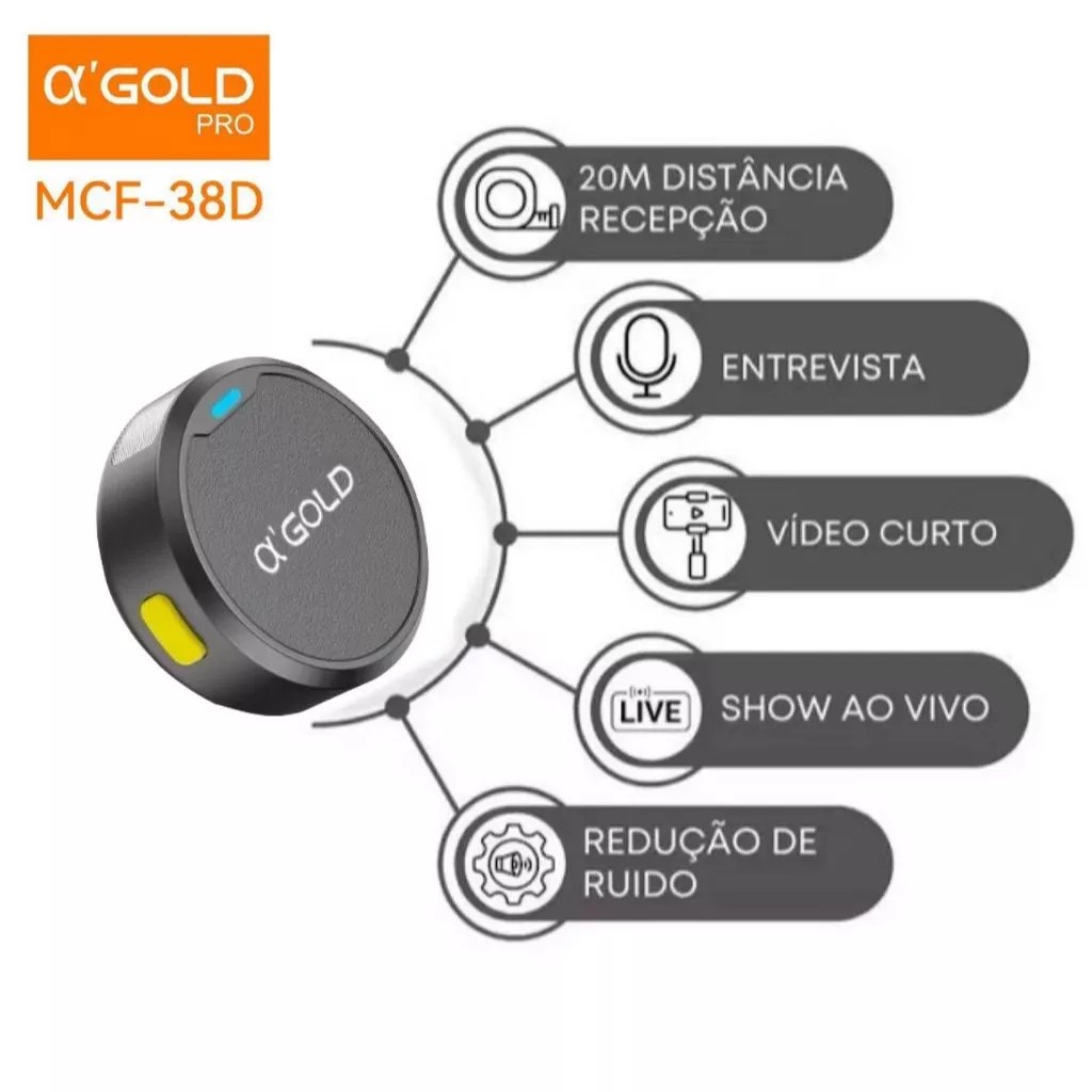 Microfone De Lapela Sem Fio Magnético Duplo USB-C Lightning Para Celular iPhone Android Vídeo Live Podcast