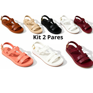 Kit 2 Pares Sandalia  Feminina Papete Plataforma Ortopédica Leve Macia Antiderrapante Casual Dia a Dia em Oferta na Shopee