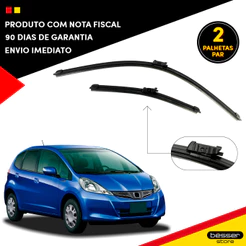 Par de Palhetas para Limpador de Parabrisa Dianteiro para Honda New Fit 2009 Até 2014