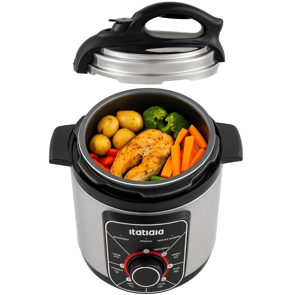 🖤 Panela Elétrica de Pressão Itatiaia Essencial Inox Preto 3L 700W – Moderna e Eficiente