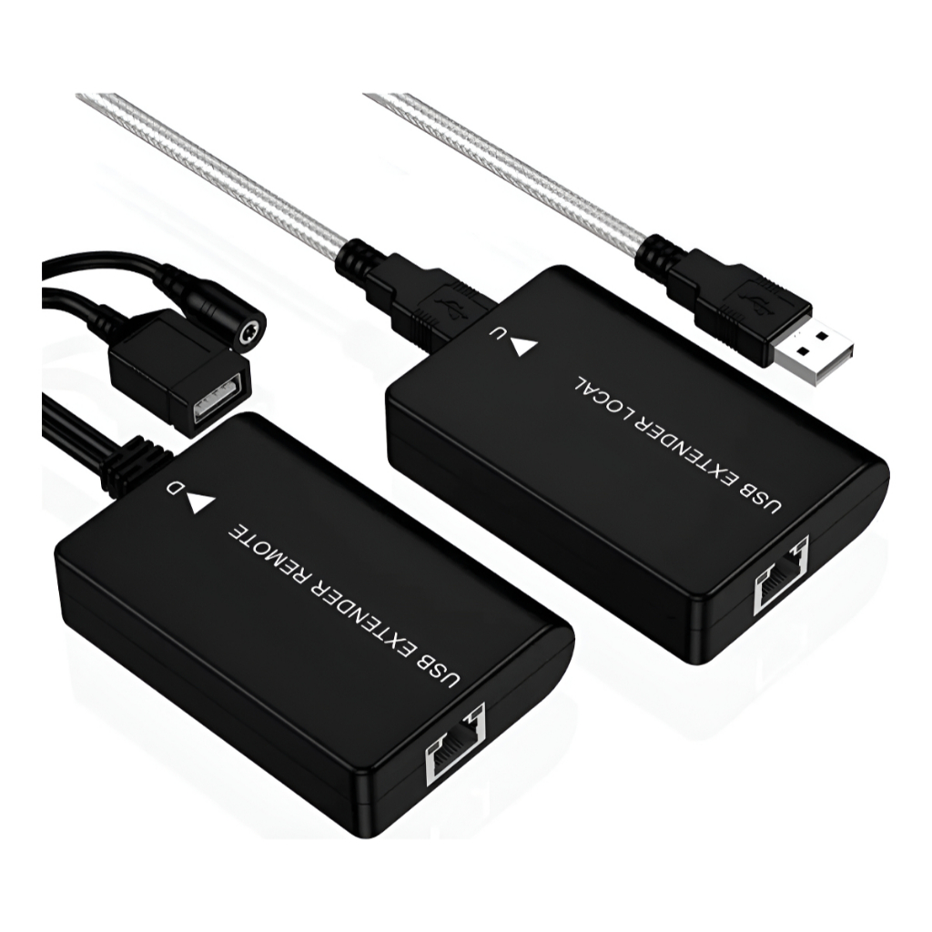 Extensor Usb Por Cabo De Rede Ethernet Rj45 Até 60m Com Fonte