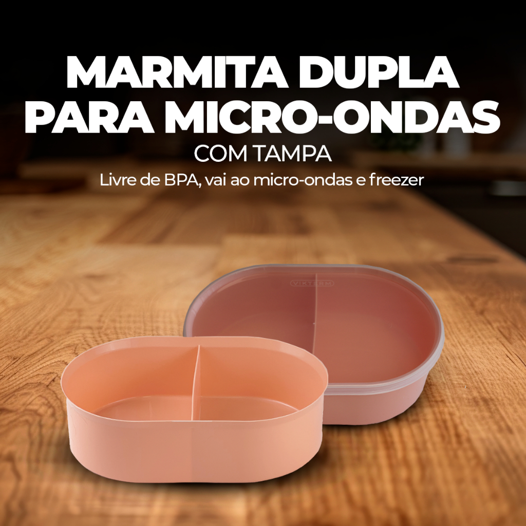 Marmita de Micro-ondas 2,4L Dupla Divisória em Oferta na Shopee