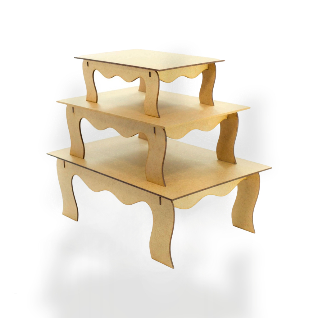 Trio Bandeja Banquinho MDF Para Decoração Festas Eventos Fácil Montagem em Oferta na Shopee