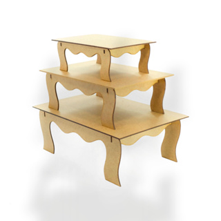 Trio Bandeja Banquinho MDF Para Decoração Festas Eventos Fácil Montagem em Oferta na Shopee