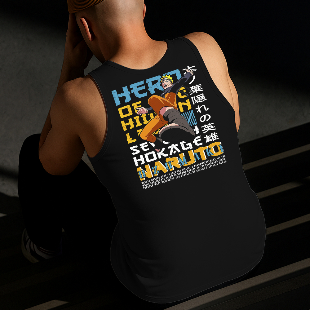 Camiseta Regata Masculina Estampada Naruto Volta 100% Algodão Estilo Conforto Diário Do Tamanho P GG