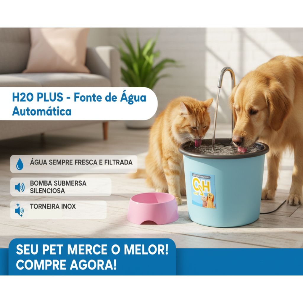Fonte para Cães e Gatos com Comedouro e Bolinha