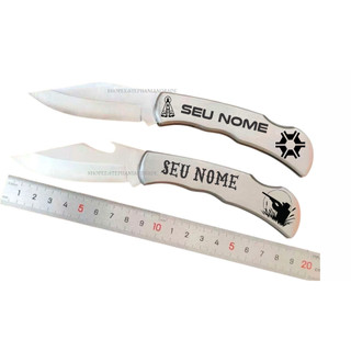 Canivete Inox Cliper De Bolso Personalizado com logo e nome