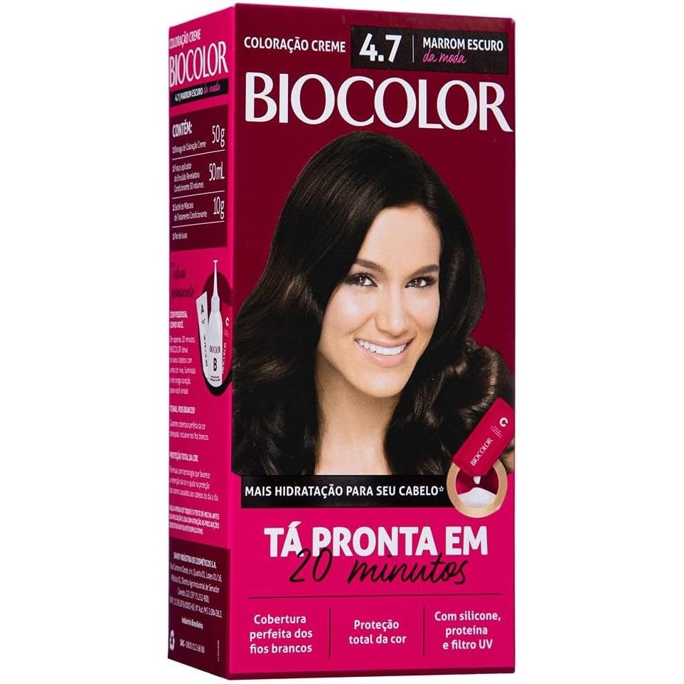 Tinta De Cabelo Biocolor Marrom Escuro Moda 4.7 Mini em Oferta na Shopee