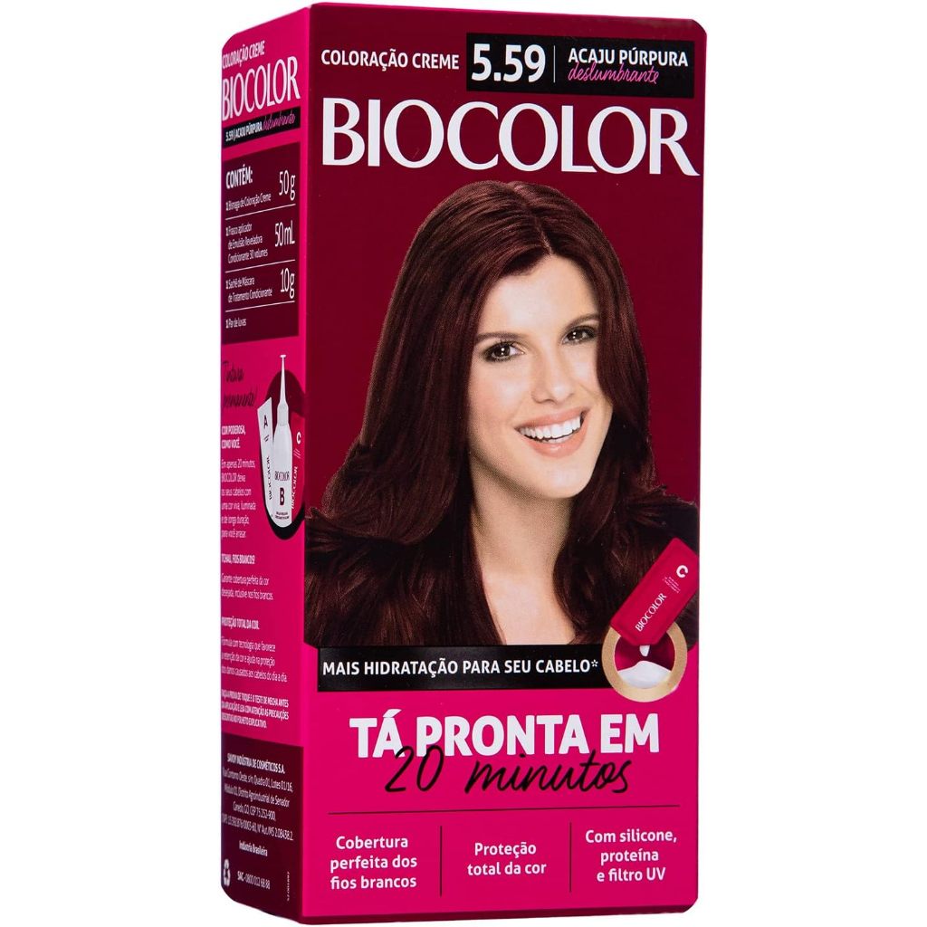 Tinta De Cabelo Biocolor Acaju Purpura Deslumbrante 5.59 Mini