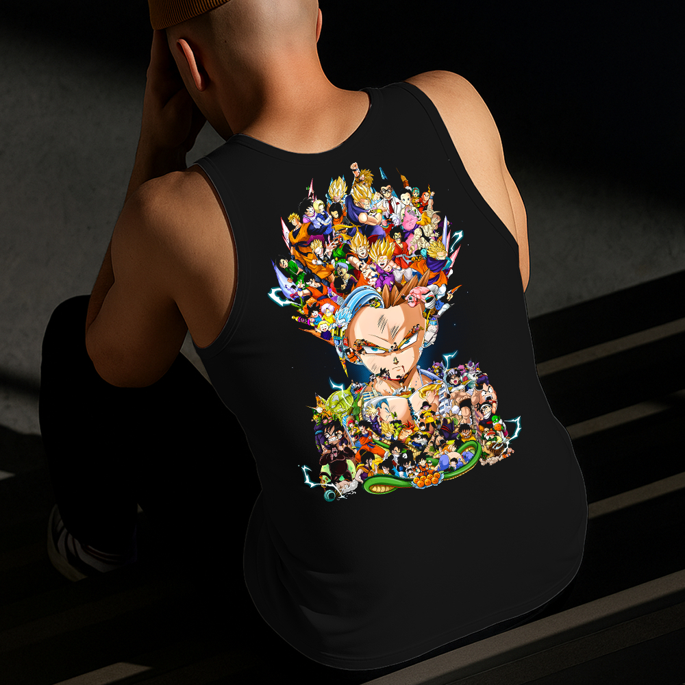 Camiseta Regata Masculina Estampada Gohan Personagens Algodão Estilo Conforto Diário Do Tamanho P GG