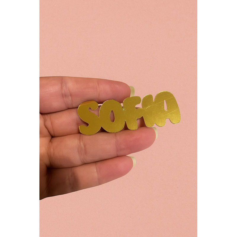 Aplique de Nome em Lamicote 5 cm – Dourado ou Prateado – Personalizado para  Lembrancinhas ✨ Envio Imediato! 🚚💖