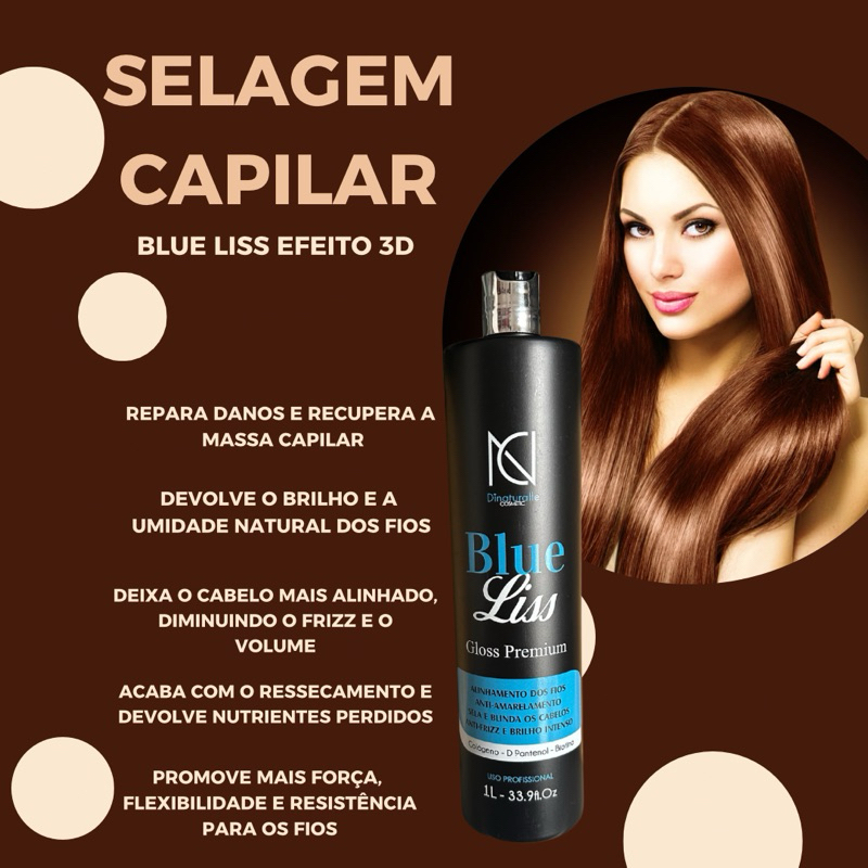 Blue Liss – Selagem 3D Orgânica e Matizadora: Alinhamento, Fios Livres do Amarelado e Sem Danos!
