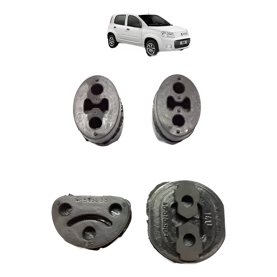 4 Borracha / Coxim Escapamento Fiat Uno Vivace 2015...