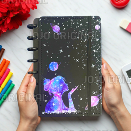 Caderno De Discos Lisa/Marmorizado Glitter- Capa Dura 80 Folhas - M  Pautadas Diário Planner em Oferta na Shopee