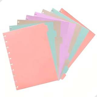 Kit 8 Peças Divisórias Coloridas Para Caderno Inteligente 8 A5 / 10 B5 / 11 A4 Discos em Oferta na Shopee